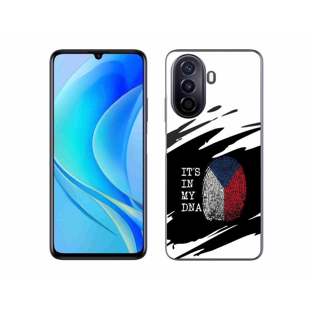 Gelový kryt mmCase na Huawei Nova Y70 - vlajka otisk prstu černobílé pozadí
