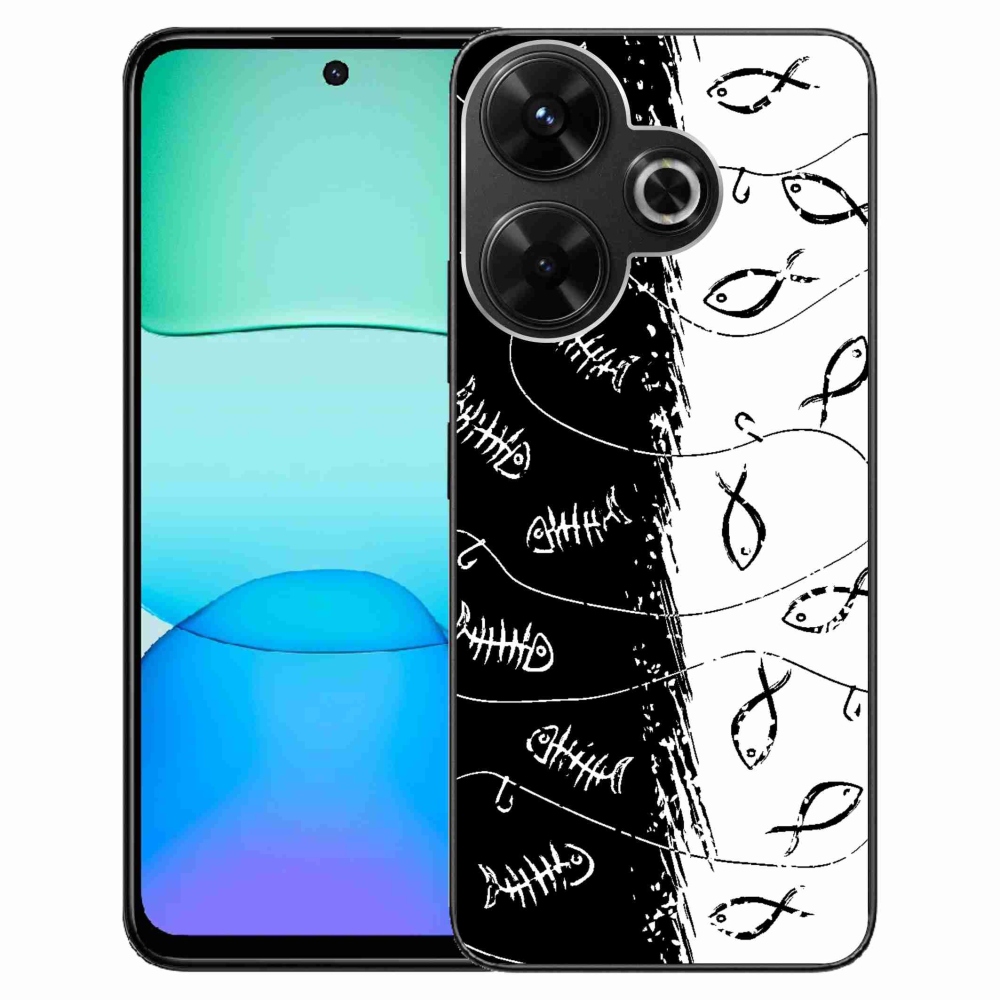 Gelový kryt mmCase na Xiaomi Redmi 13 4G/Poco M6 4G - kostry a rybky