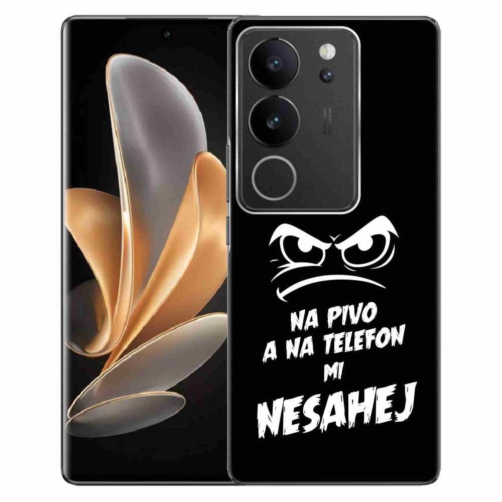 Gelový kryt mmCase na Vivo V29 5G - pivní motiv 2 černé pozadí