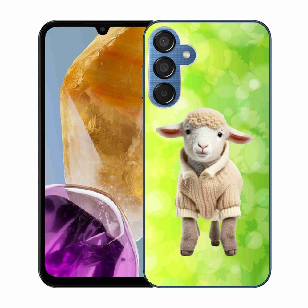 Gelový kryt mmCase na Samsung Galaxy M15 5G - jehně ve svetru
