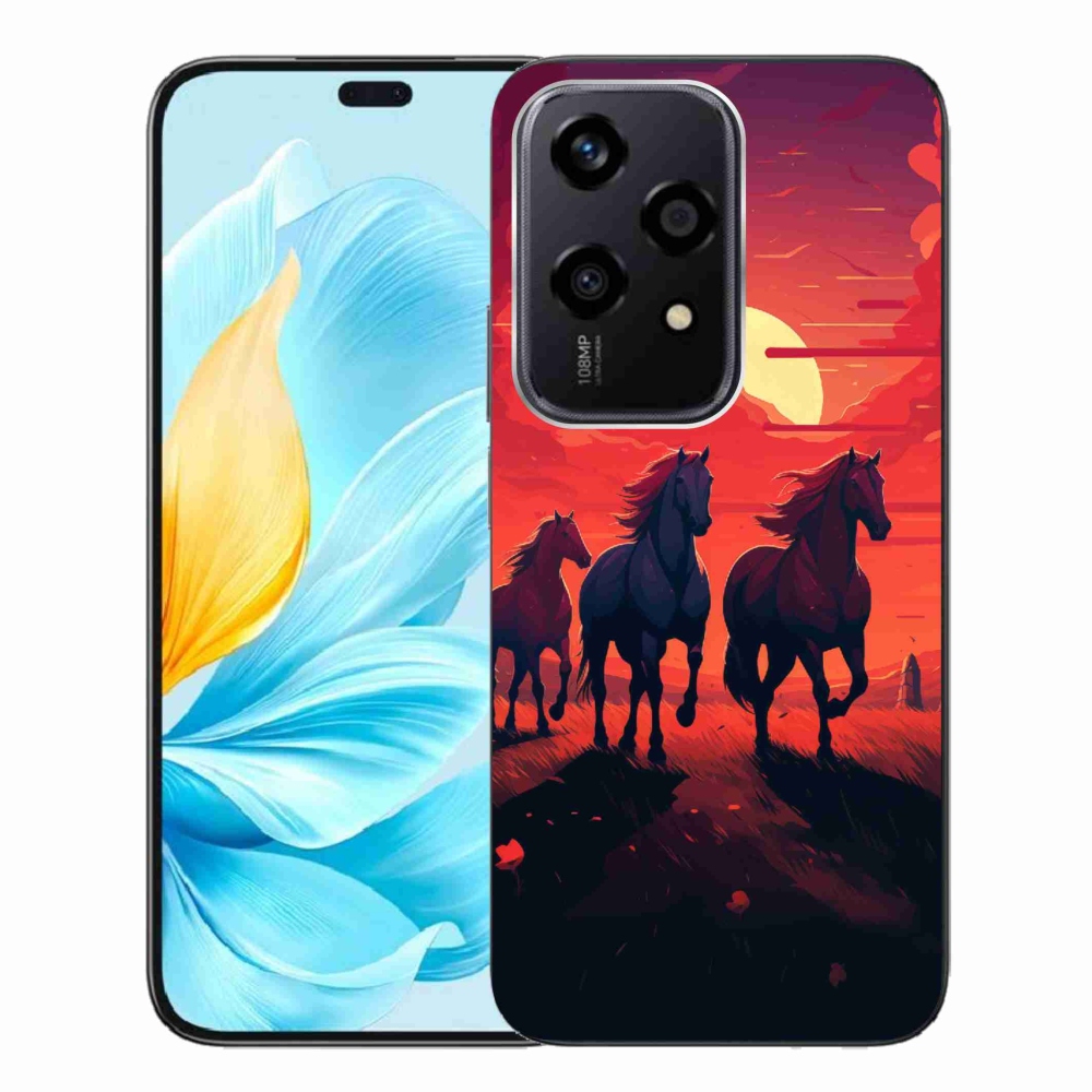 Gelový kryt mmCase na Honor 200 Lite 5G - koně a západ slunce