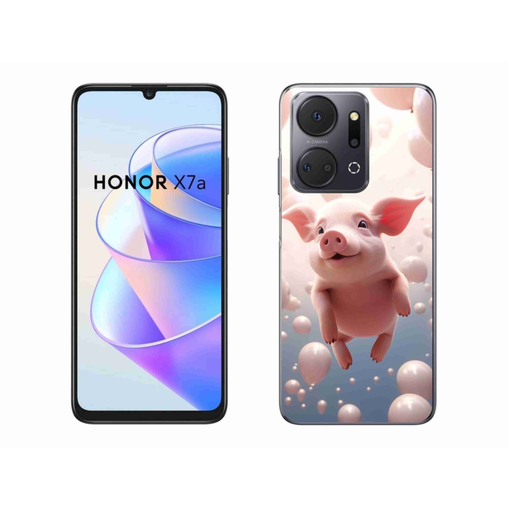 Gelový kryt mmCase na Honor X7a - prasátko s balónky