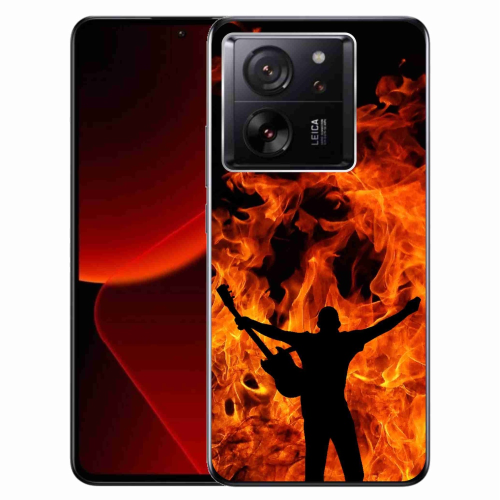 Gelový kryt mmCase na Xiaomi 13T/13T Pro - muzikant a oheň