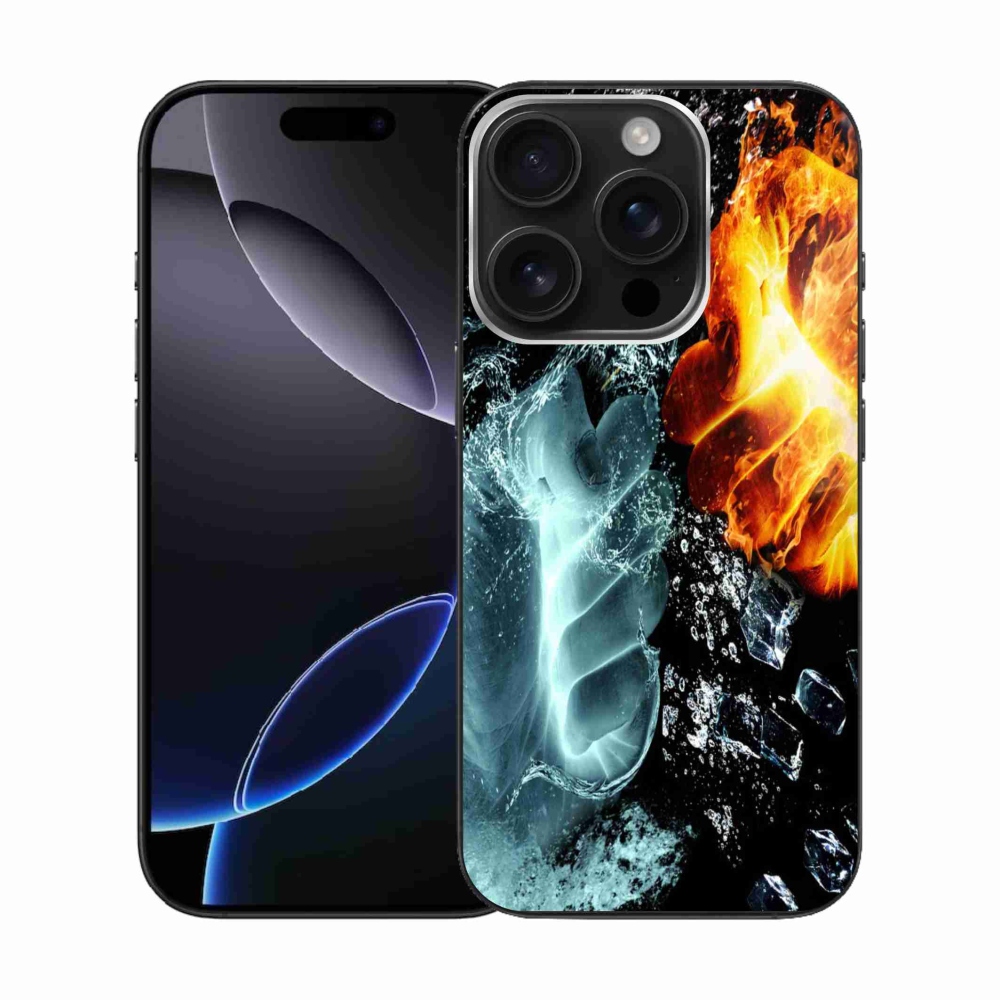Gelový kryt mmCase na iPhone 16 Pro - voda a oheň