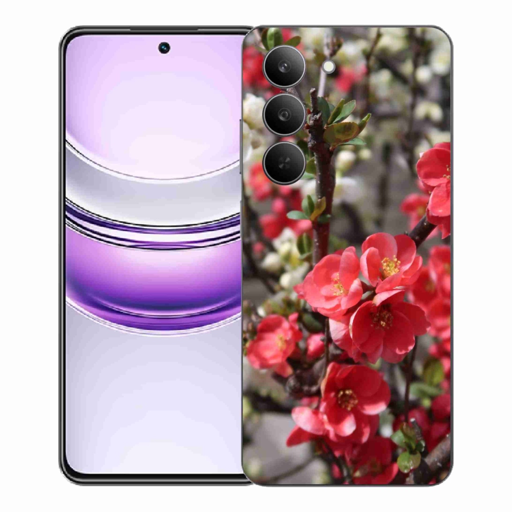 Gelový kryt mmCase na Realme 14x 5G - červené květy