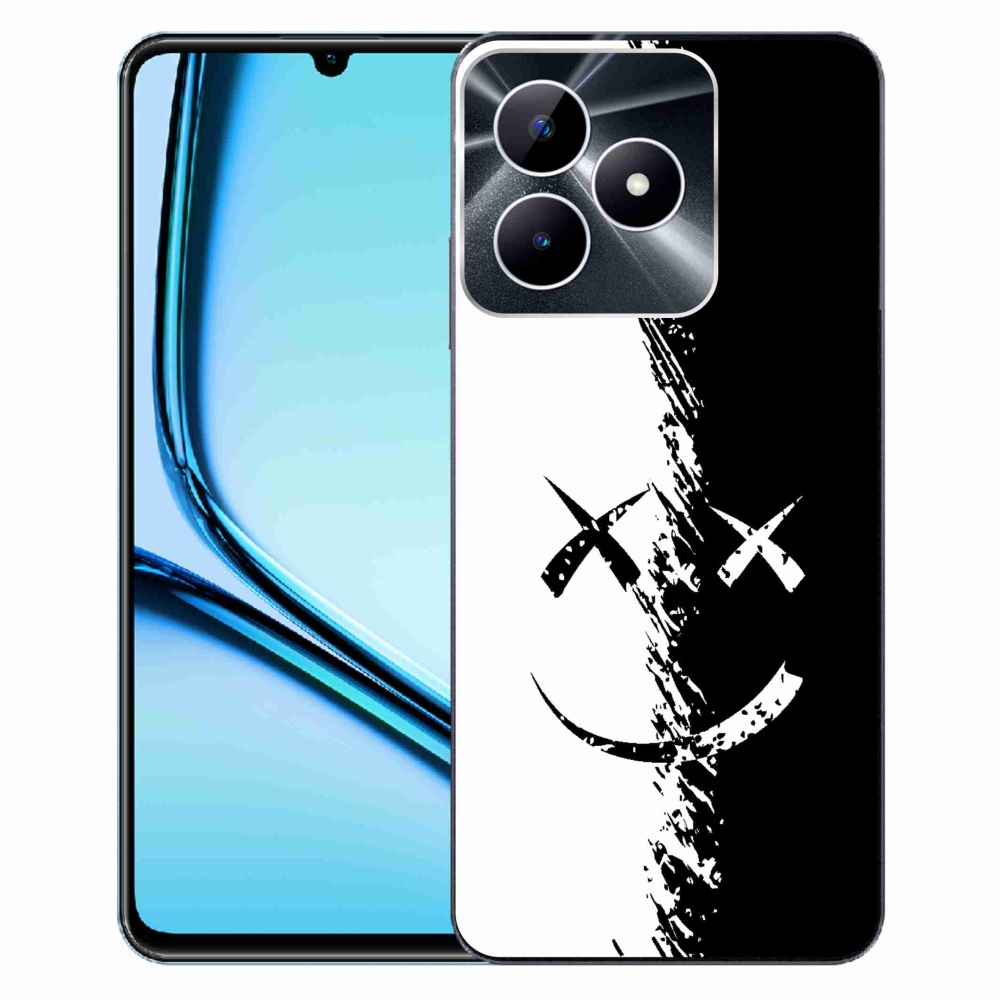 Gelový kryt mmCase na Realme Note 50 - černobílý smajlík