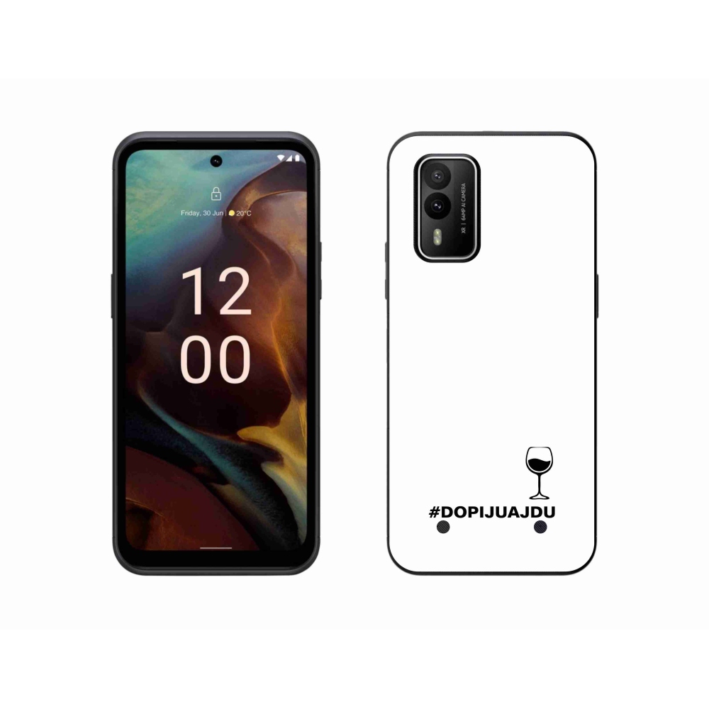 Gelový kryt mmCase na Nokia XR21 - vinný motiv bílé pozadí