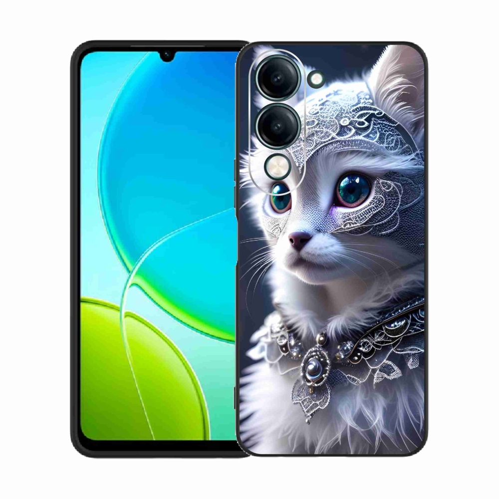 Gelový kryt mmCase na Vivo Y29s 5G - bílá kočka