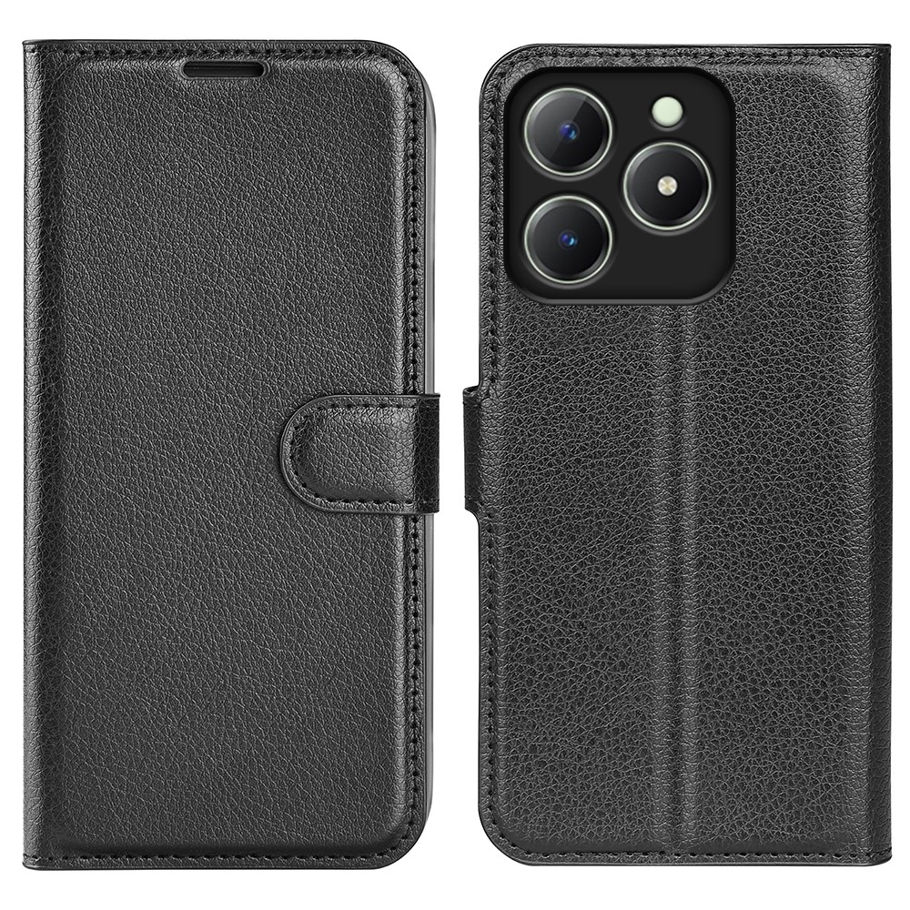 Litchi knížkové pouzdro na Realme C61/C63 - černé