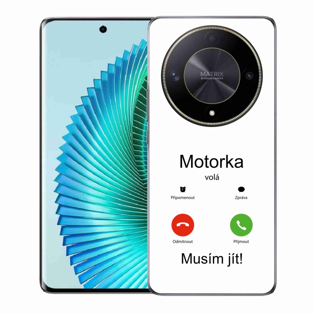 Gelový kryt mmCase na Honor Magic 6 Lite 5G - motorka volá bílé pozadí