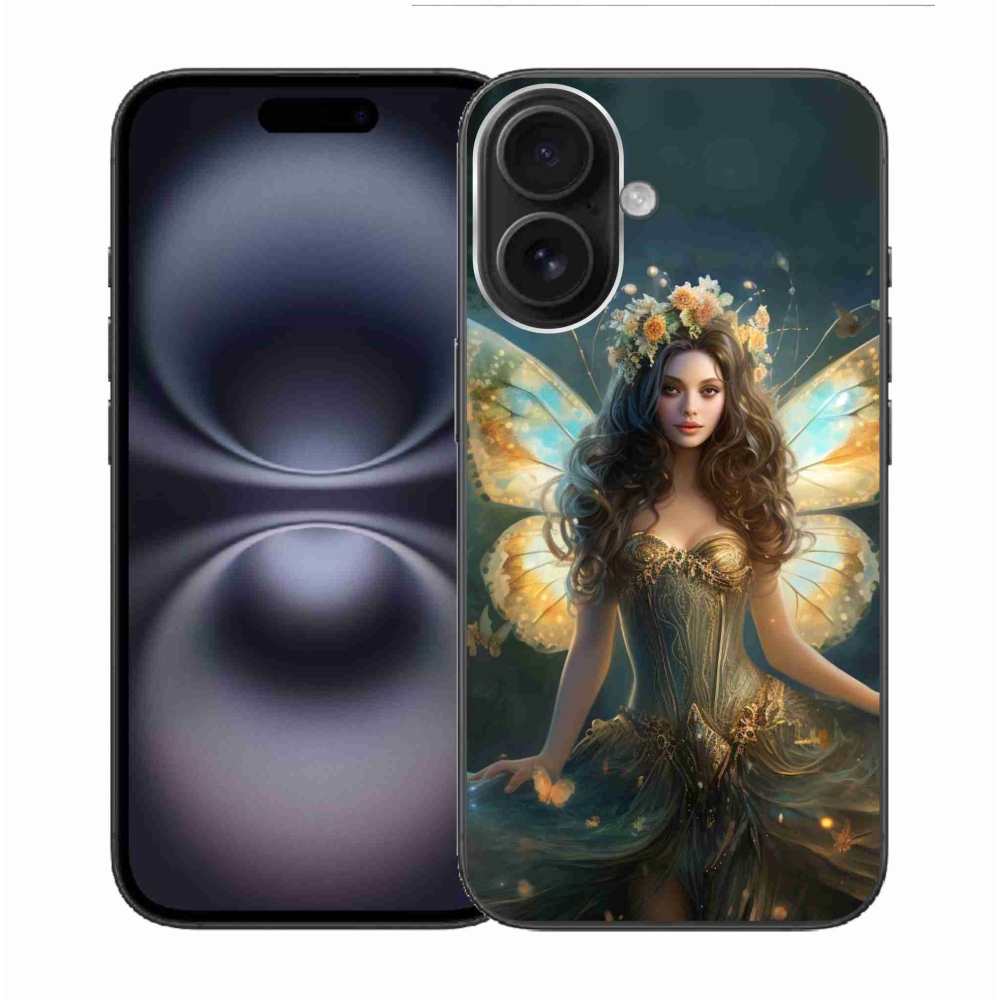 Gelový kryt mmCase na iPhone 16 - motýlí žena