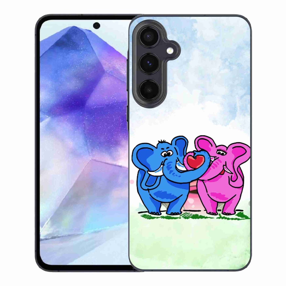 Gelový kryt mmCase na Samsung Galaxy A55 5G - zamilovaní sloni