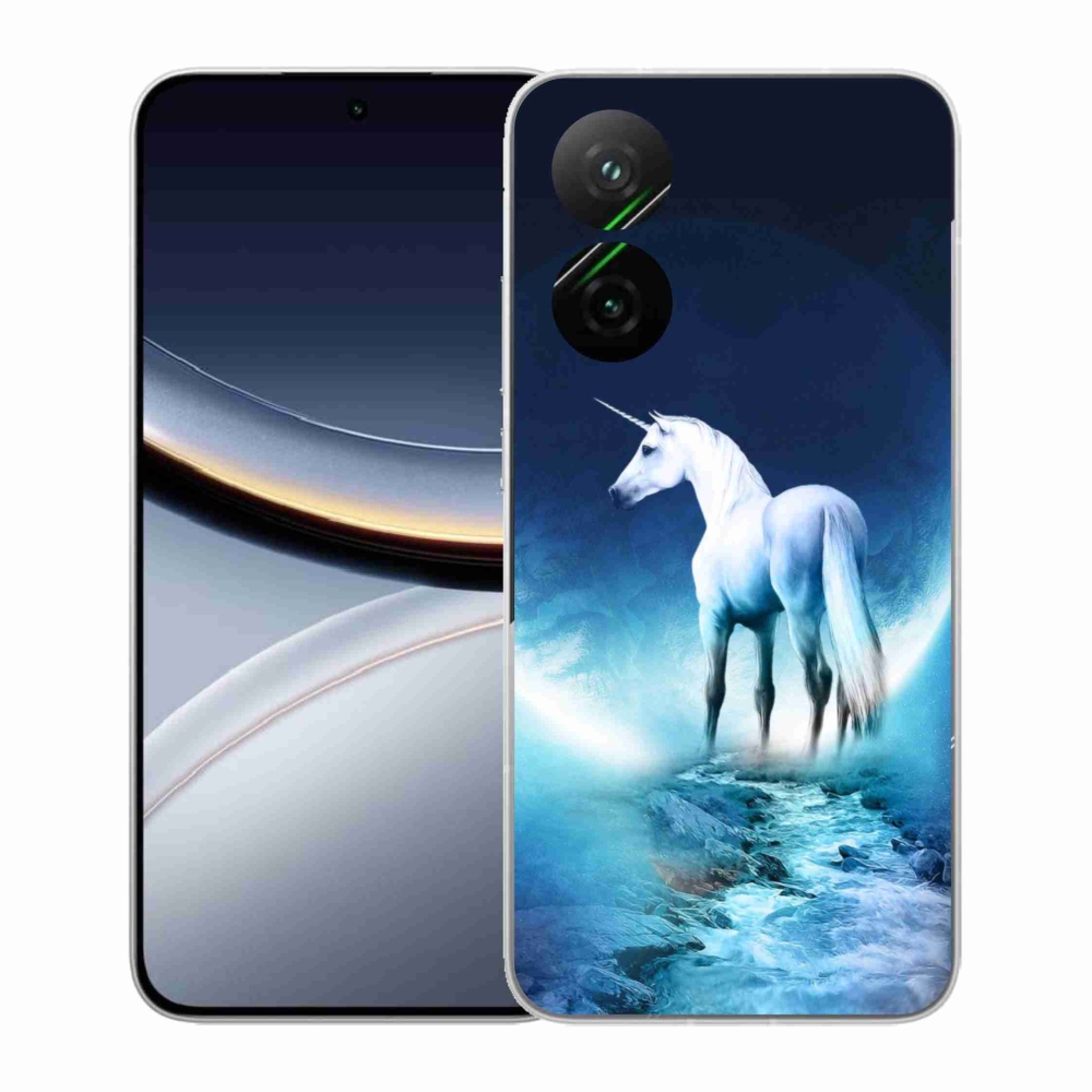 Gelový kryt mmCase na Xiaomi Poco F7 5G - bílý jednorožec
