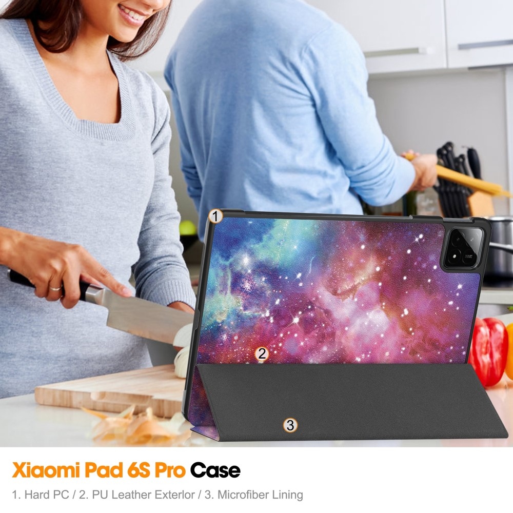 Patte chytré zavírací pouzdro na tablet Xiaomi Pad 6S Pro - vesmír