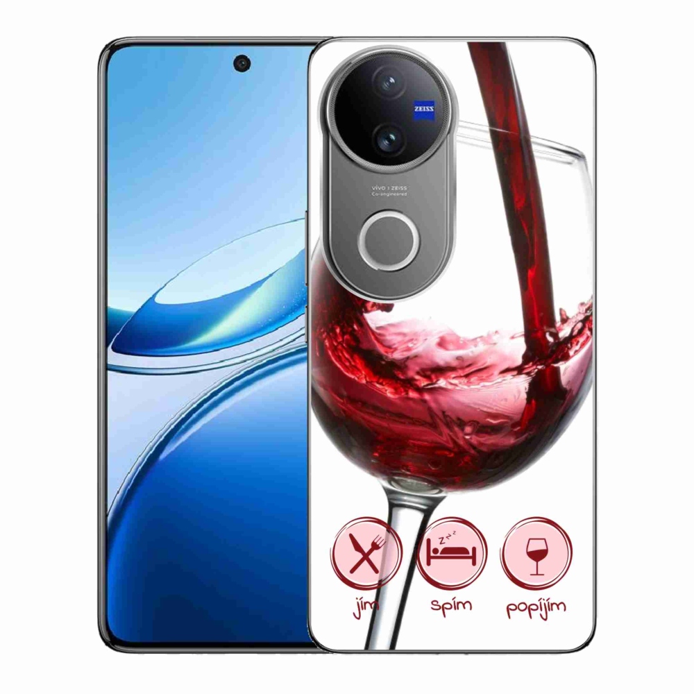 Gelový kryt mmCase na Vivo V50 5G - sklenička vína červené