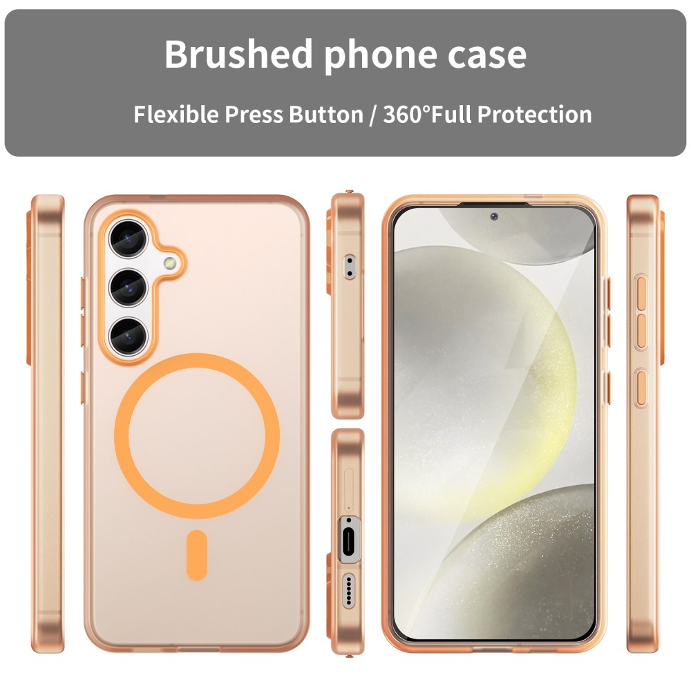 Frost gelový obal s podporou MagSafe na Samsung Galaxy S24+/S25+ - oranžový
