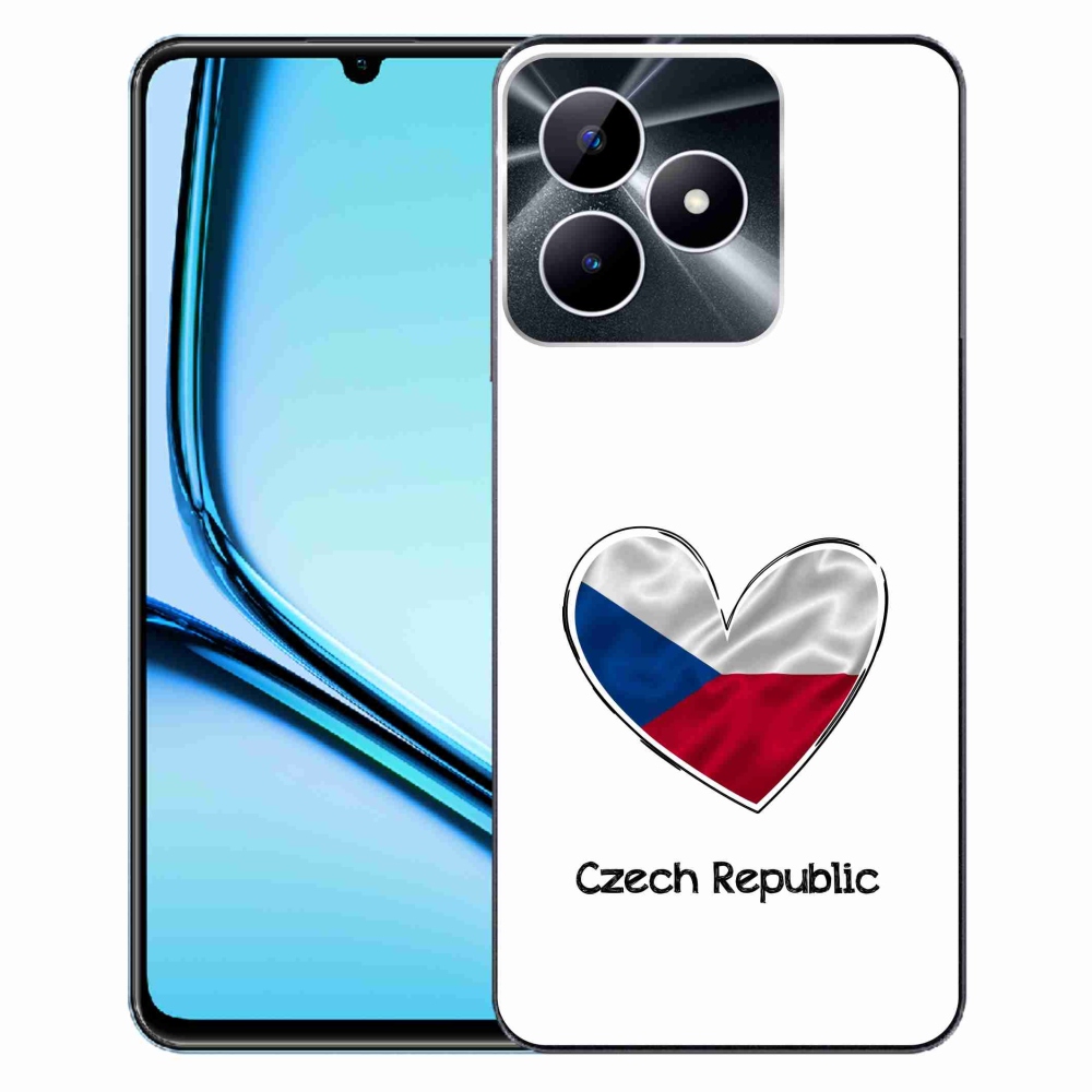Gelový kryt mmCase na Realme Note 50 - vlajka srdce bílé pozadí