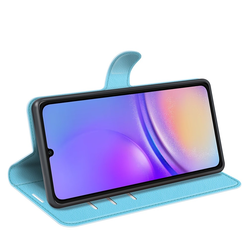 Litchi knížkové pouzdro na Samsung Galaxy A06 4G - modré