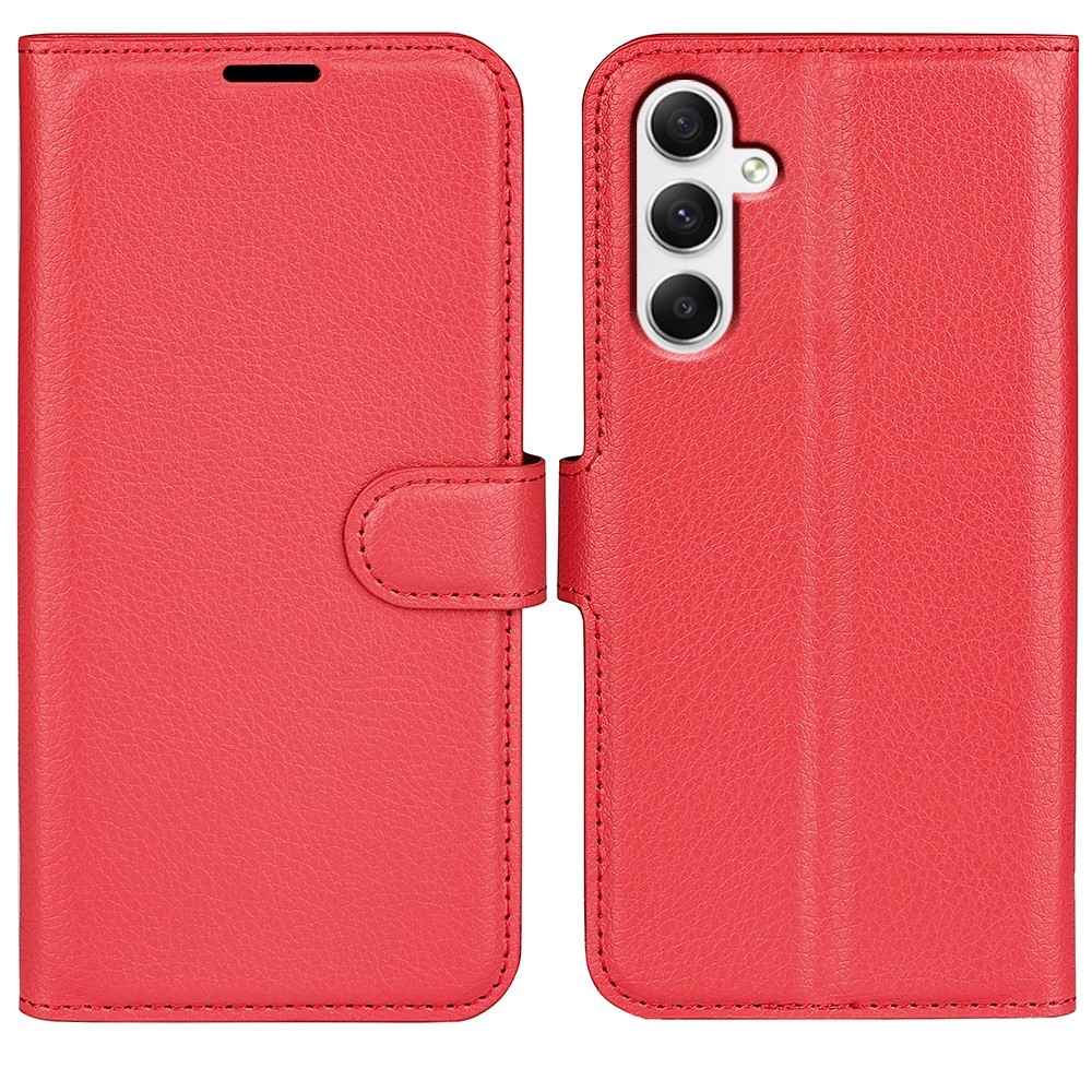 Litchi knížkové pouzdro na Samsung Galaxy A35 5G - červené