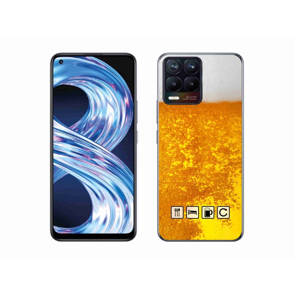 Gelový kryt mmCase na Realme 8 4G - pivní motiv 3