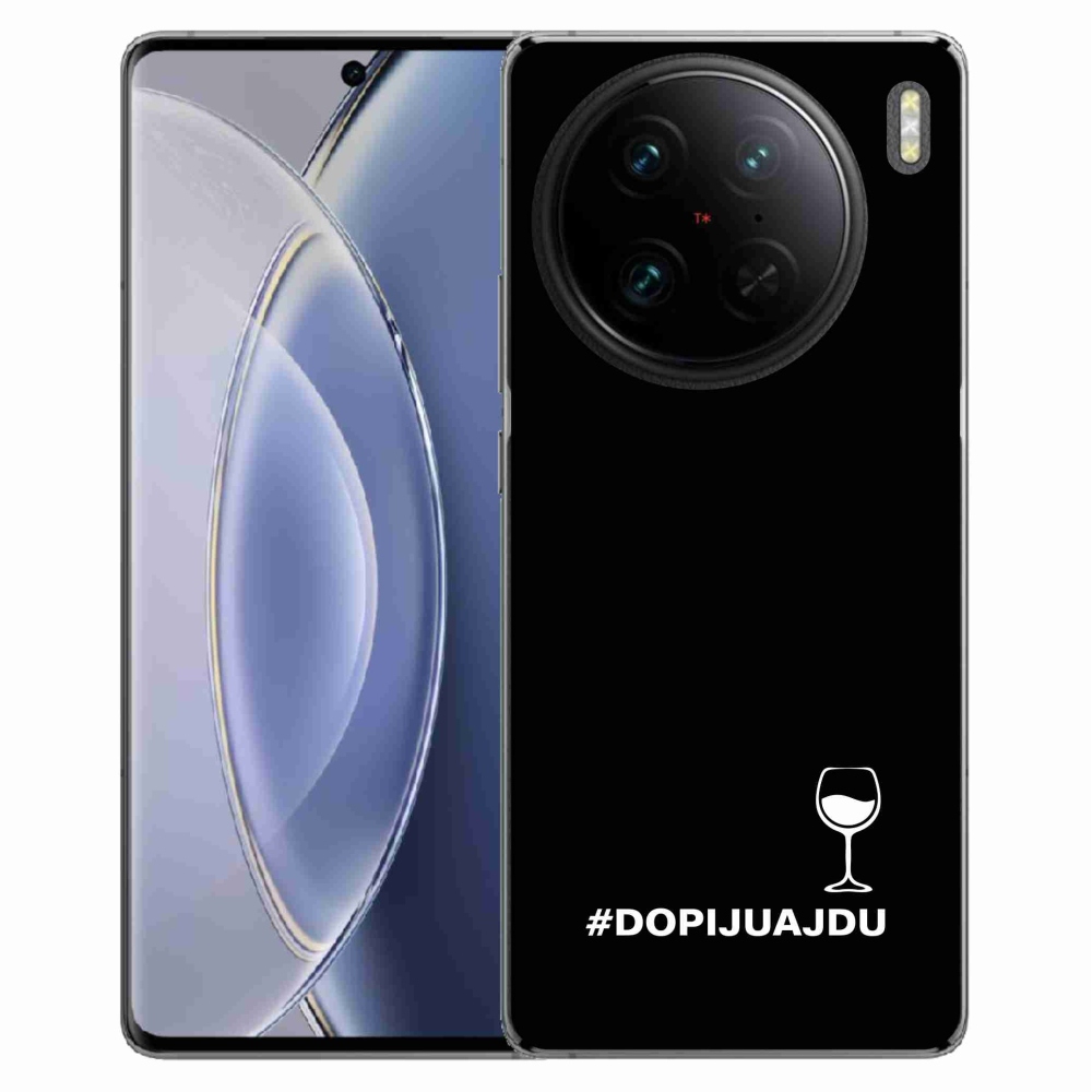Gelový kryt mmCase na Vivo X90 Pro - vinný motiv černé pozadí