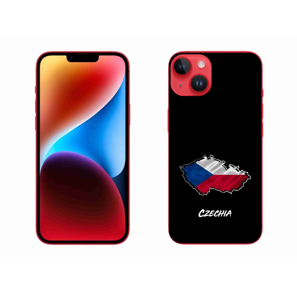 Gelový kryt mmCase na iPhone 14 Plus - Czechia černé pozadí