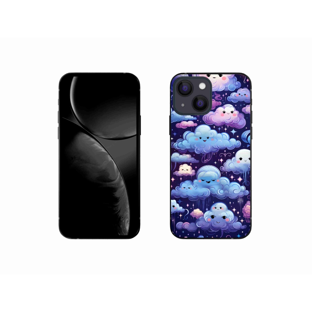Gelový kryt mmCase na iPhone 13 mini - mráčky