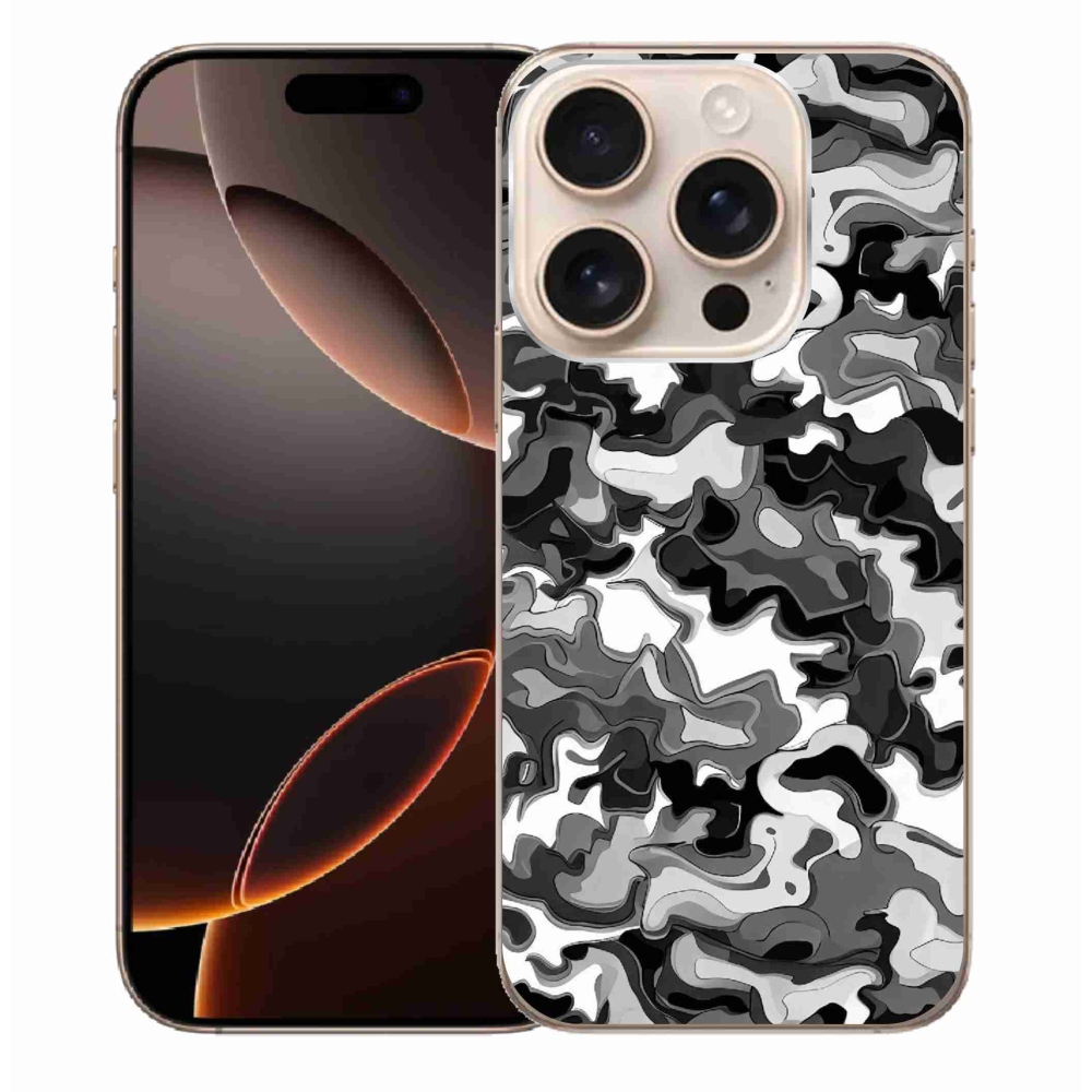Gelový kryt mmCase na iPhone 16 Pro Max - maskáčový vzor 3