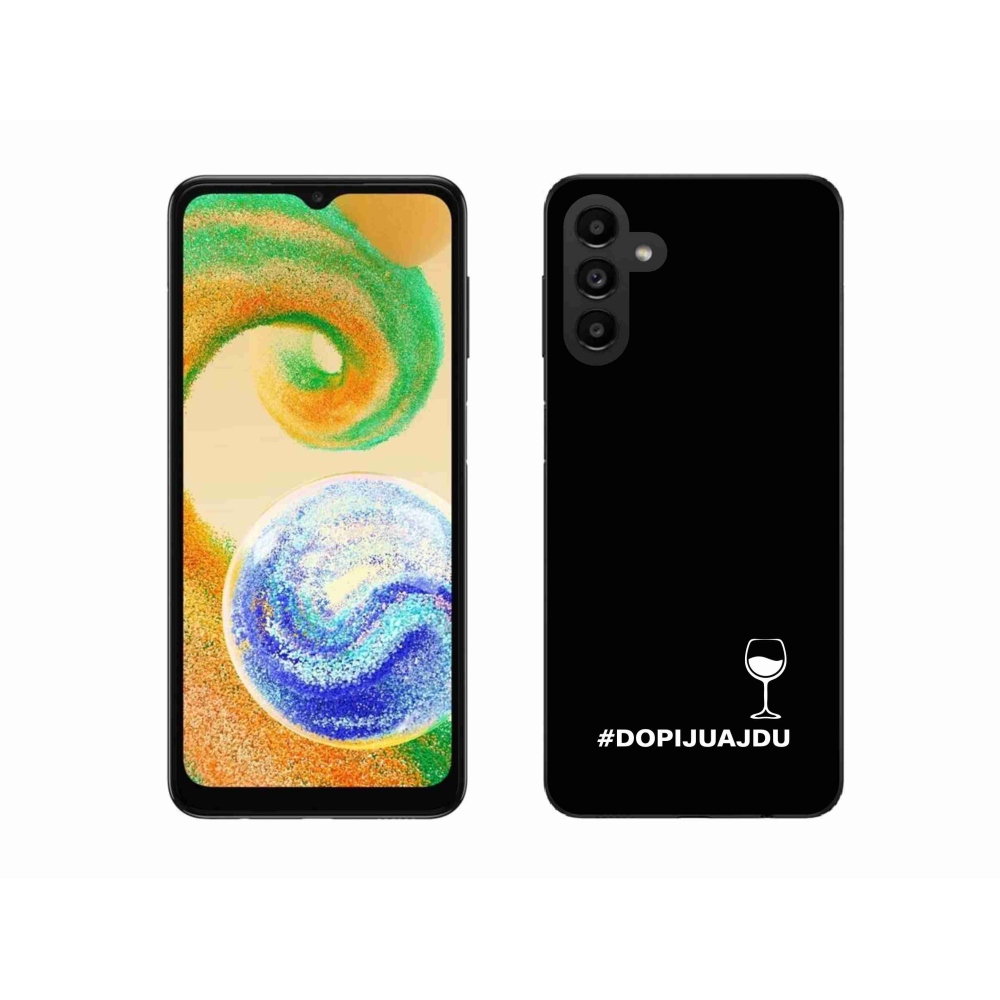 Gelový kryt mmCase na Samsung Galaxy A04s (164.7x76.7x9.1mm) - vinný motiv černé pozadí