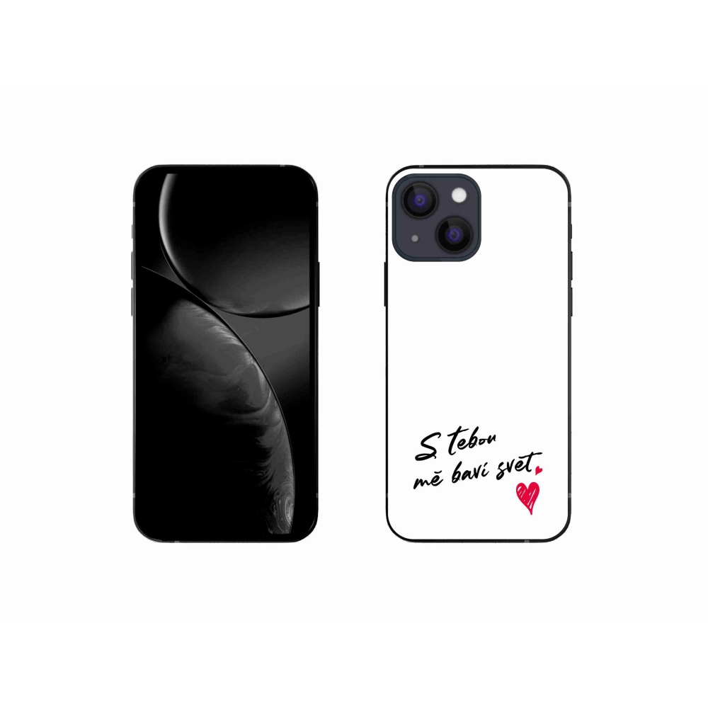 Gelový kryt mmCase na iPhone 13 mini 5.4 - zamilovaný text 1 bílé pozadí