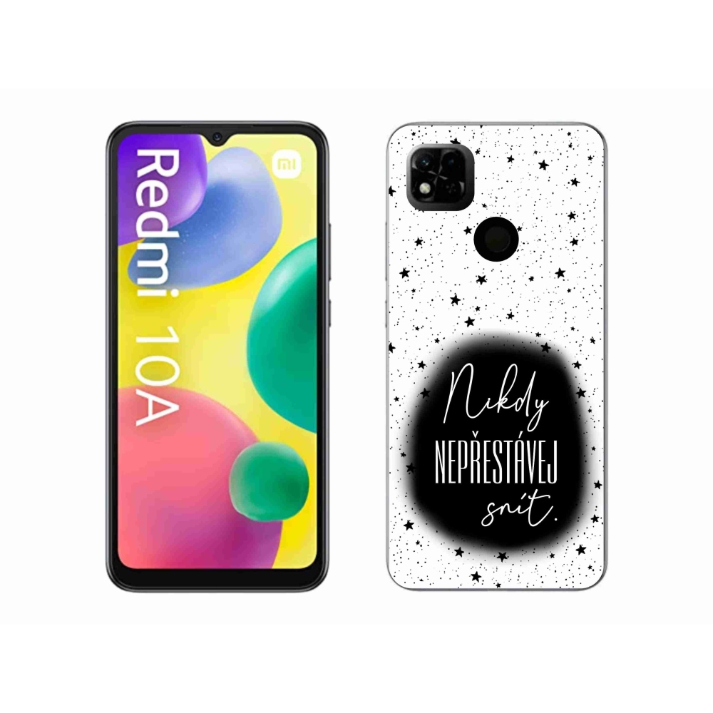 Gelový kryt mmCase na Xiaomi Redmi 10A - citát 1 černobílé pozadí