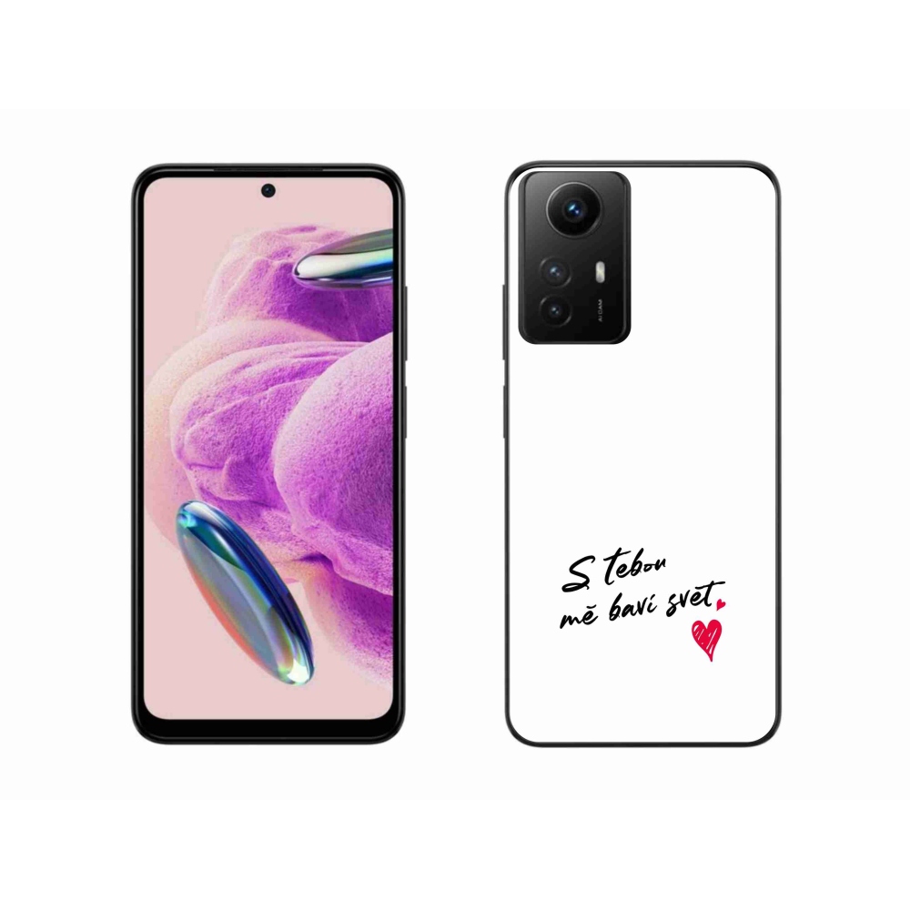 Gelový kryt mmCase na Xiaomi Redmi Note 12S - zamilovaný text 1 bílé pozadí
