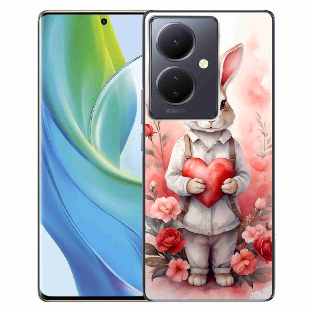 Gelový kryt mmCase na Vivo V29 Lite 5G - zajíc se srdíčkem