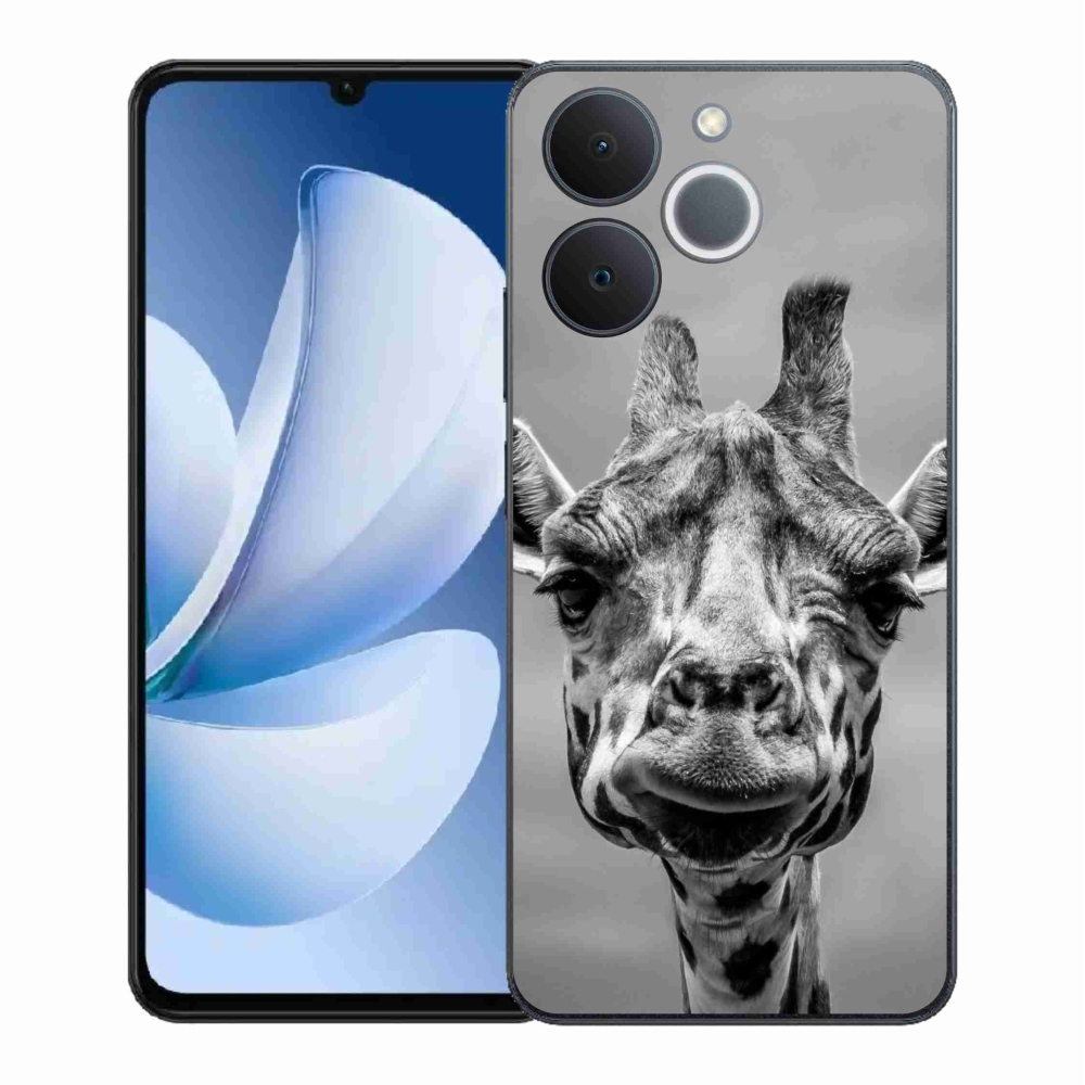 Gelový kryt mmCase na Realme Note 70T - černobílá žirafa