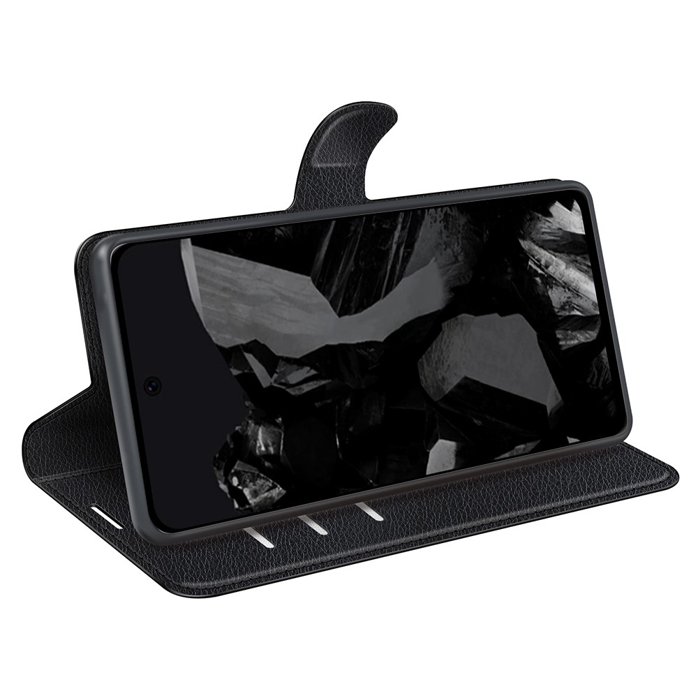 Litchi knížkové pouzdro na Google Pixel 9 Pro XL - černé