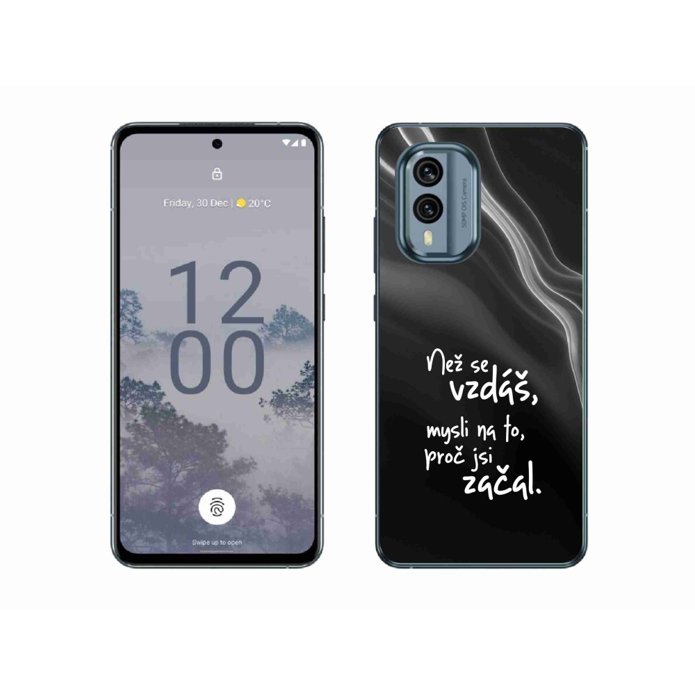 Gelový kryt mmCase na Nokia X30 5G - citát 2 černé pozadí