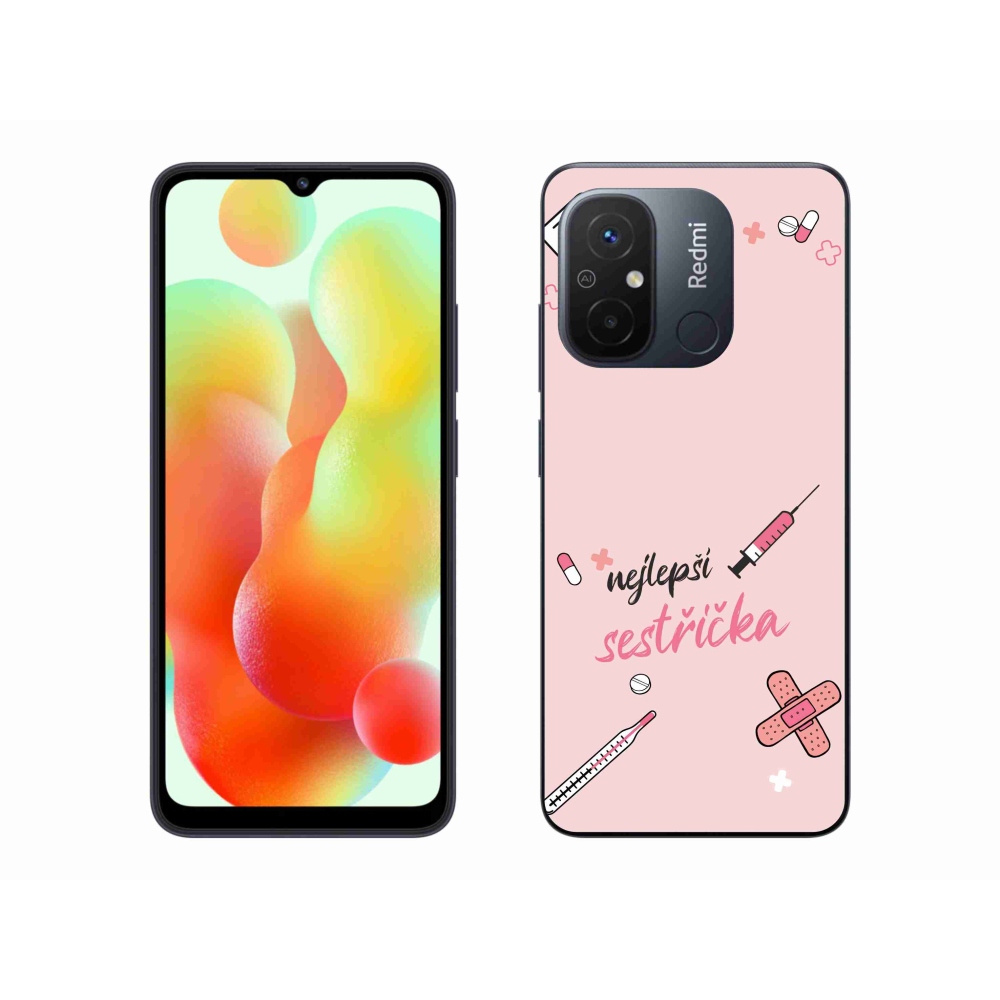 Gelový kryt mmCase na Xiaomi Redmi 12C - nejlepší sestřička růžové pozadí
