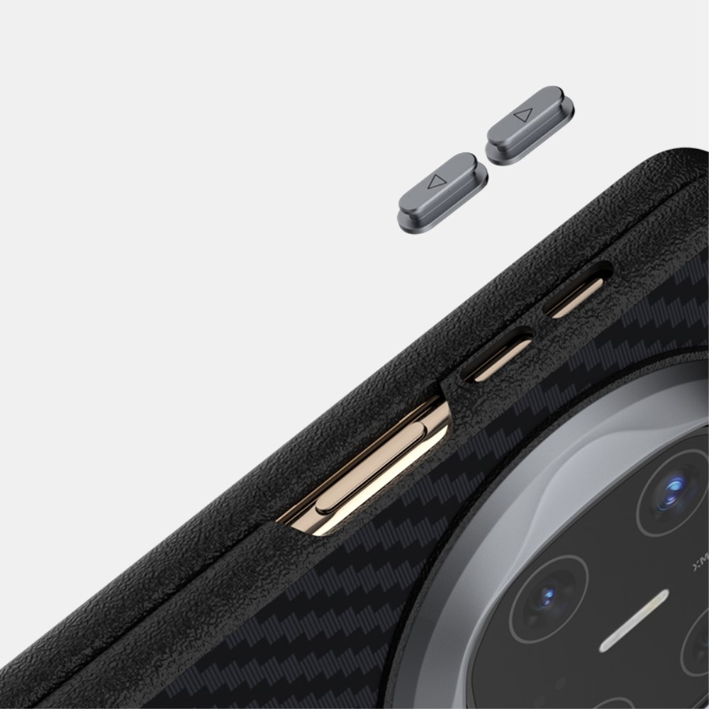ABEEL Case plastový kryt s umělou kůží na Huawei Mate X6 - černý