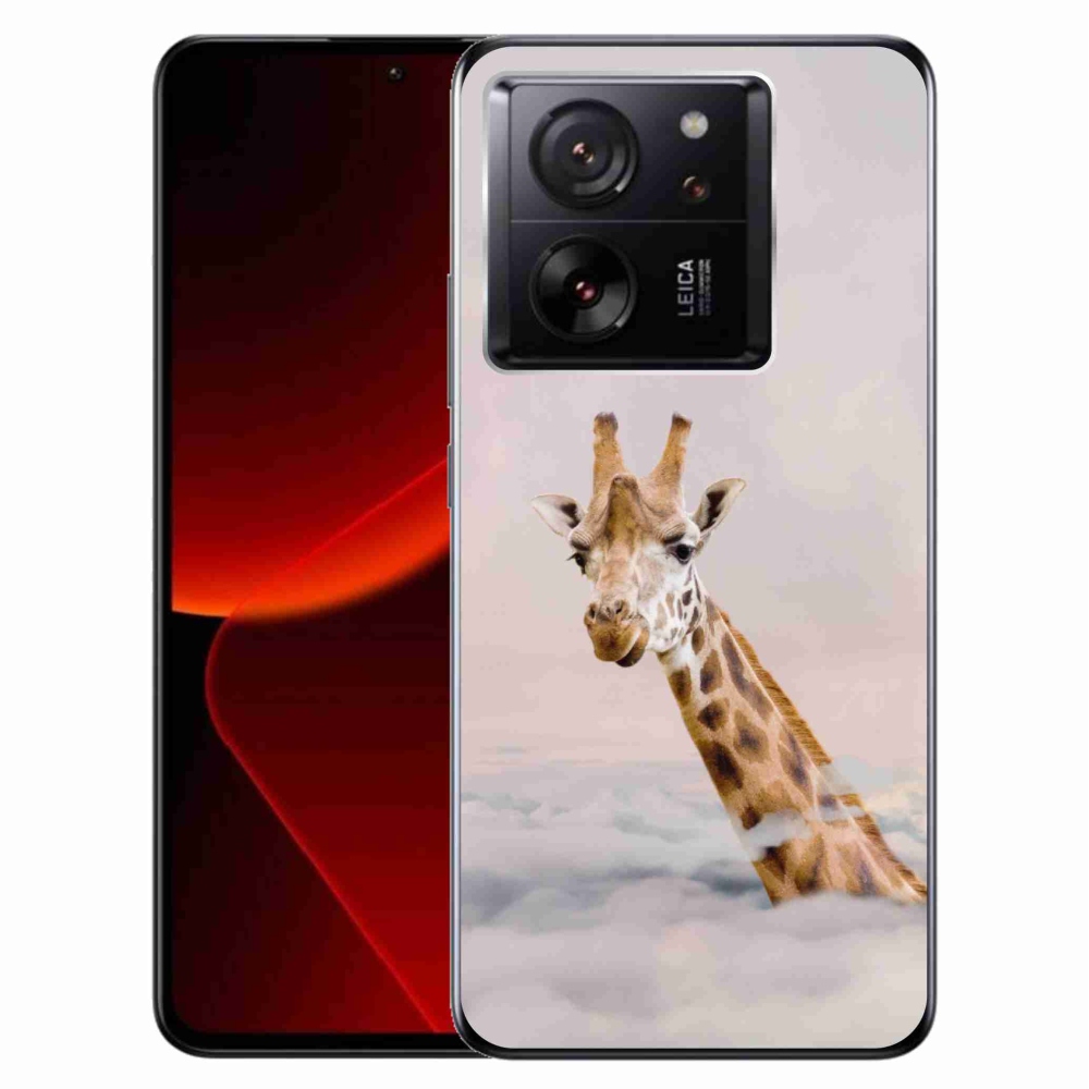 Gelový kryt mmCase na Xiaomi 13T/13T Pro - žirafa v oblacích