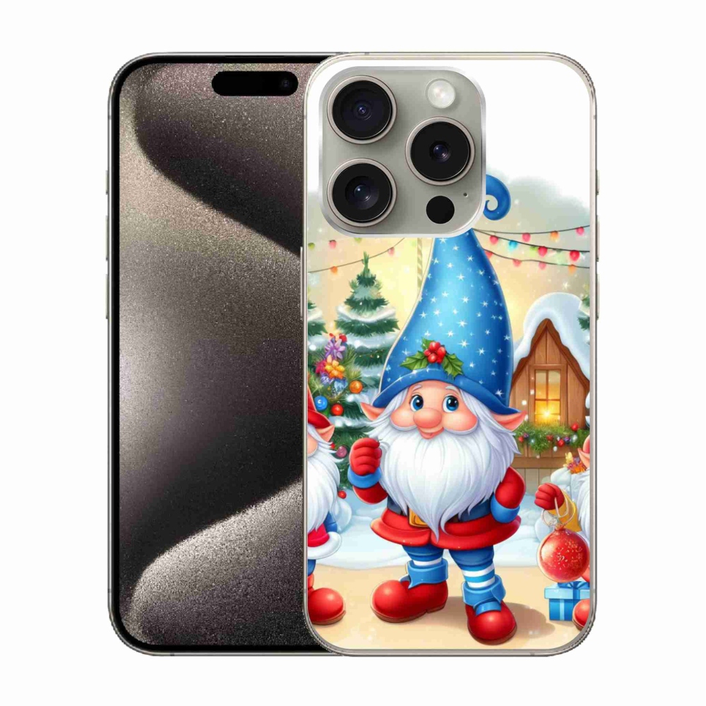 Gelový kryt mmCase na iPhone 15 Pro - vánoční skřítci
