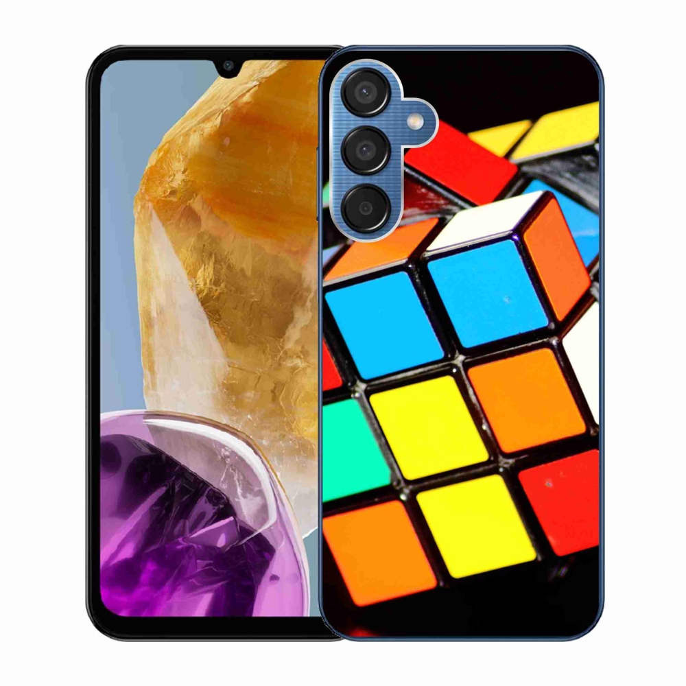 Gelový obal mmCase na Samsung Galaxy M15 5G - rubikova kostka
