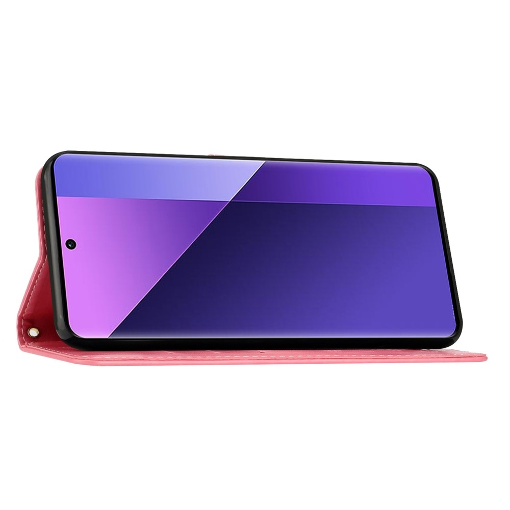 Flowers knížkové pouzdro na Xiaomi Redmi 14C/Poco C75 - růžové