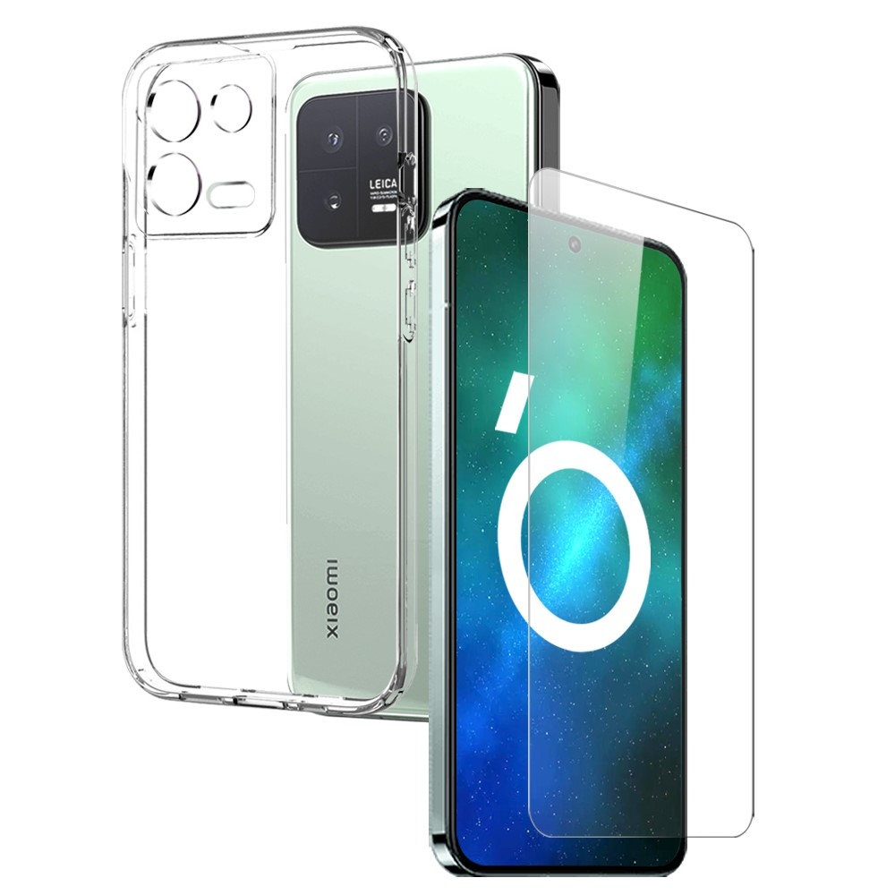 NORTHJO průhledný gelový obal + tvrzené sklo na Xiaomi 13 - průhledný