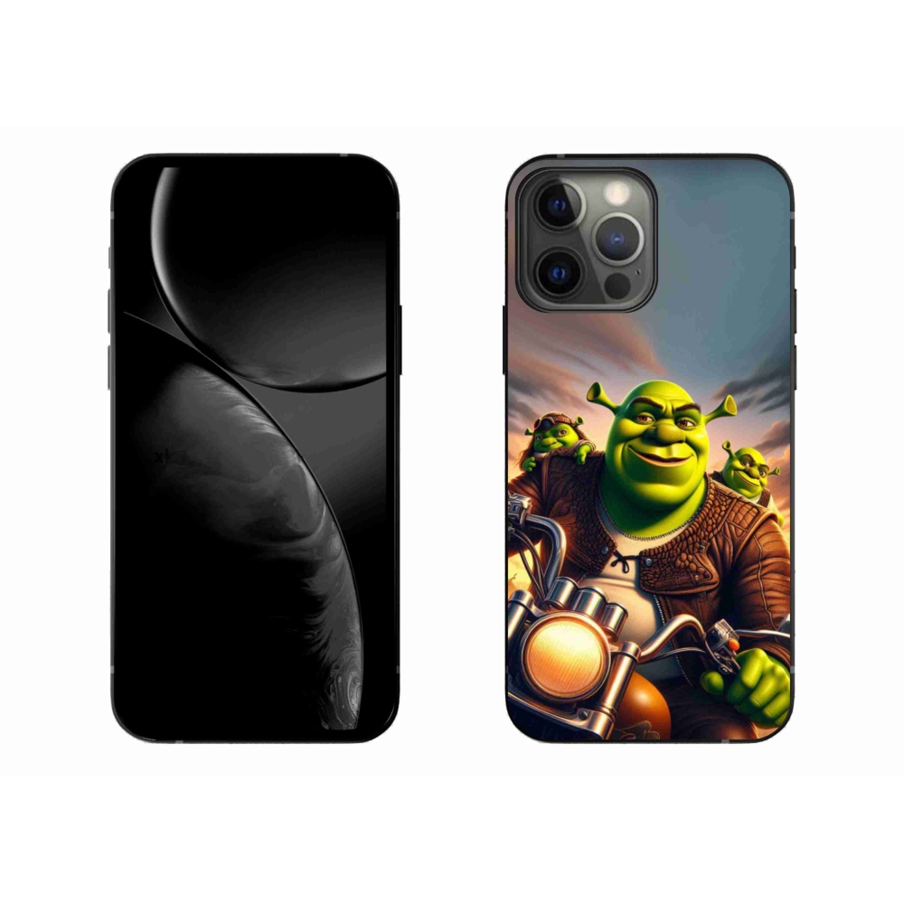 Gelový kryt mmCase na iPhone 13 Pro Max 6.7 - shrek na motorce