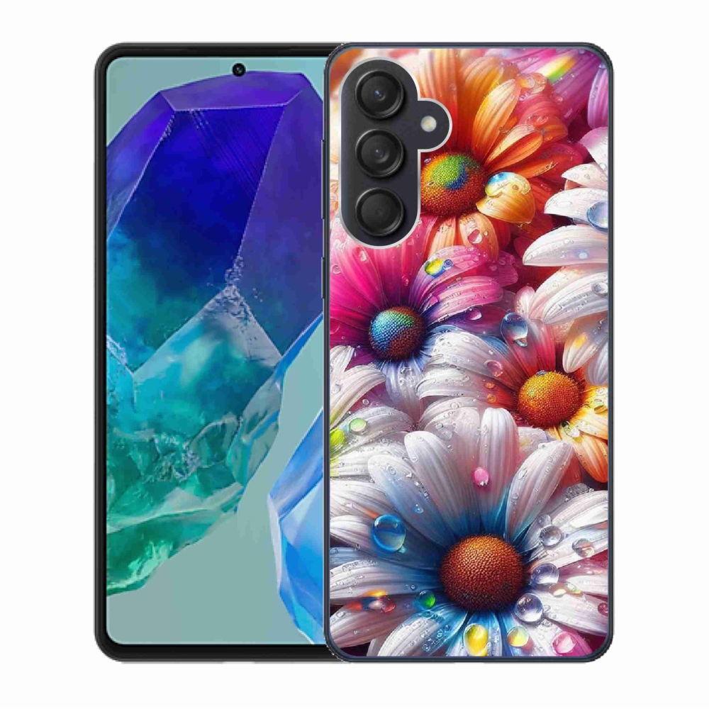 Gelový kryt mmCase na Samsung Galaxy M55 5G - barevné kopretiny