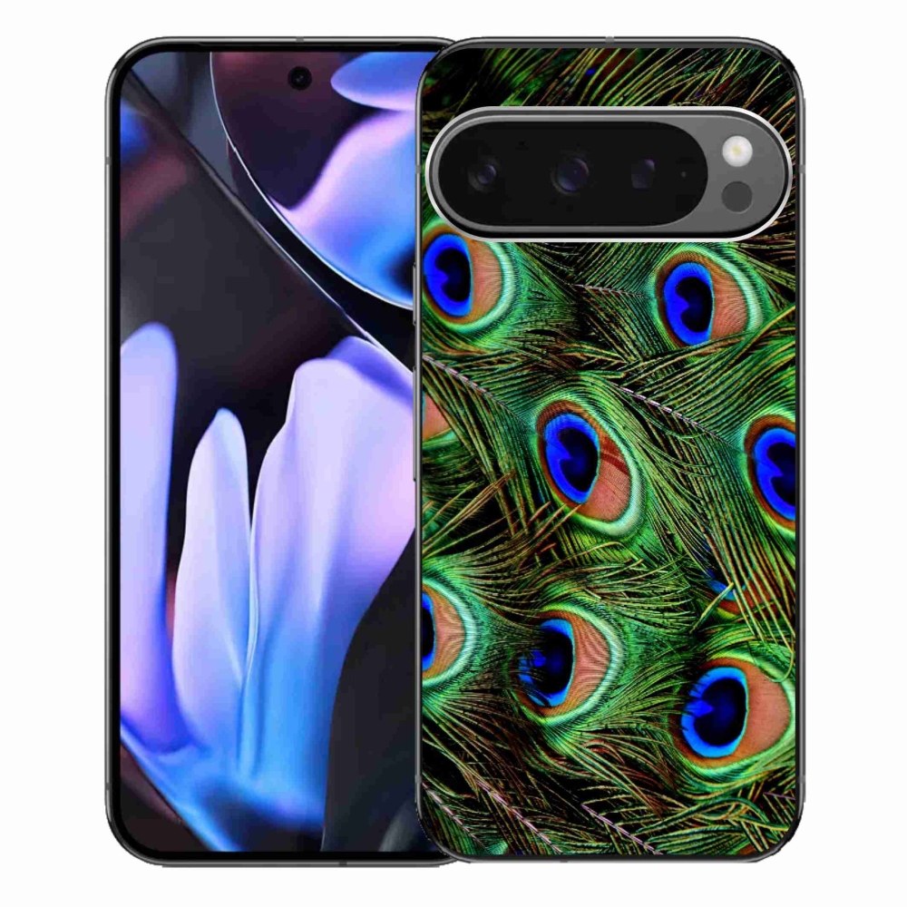 Gelový kryt mmCase na Google Pixel 9 Pro XL - paví peří
