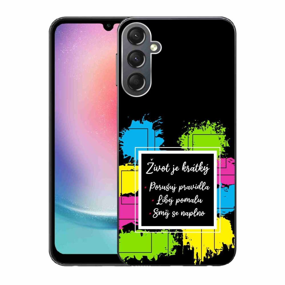Gelový kryt mmCase na Samsung Galaxy A24 - citát 5 černé pozadí