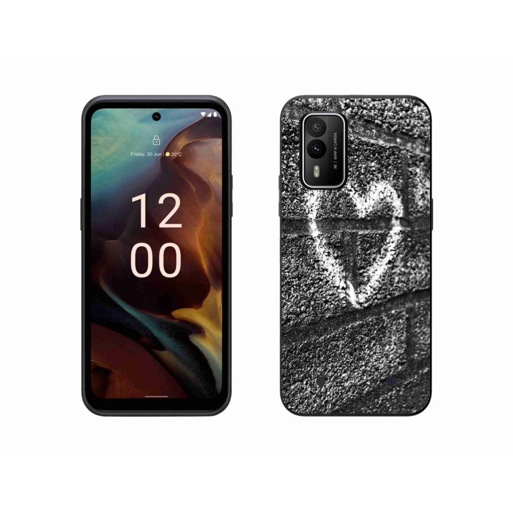 Gelový kryt mmCase na Nokia XR21 - srdce na zdi