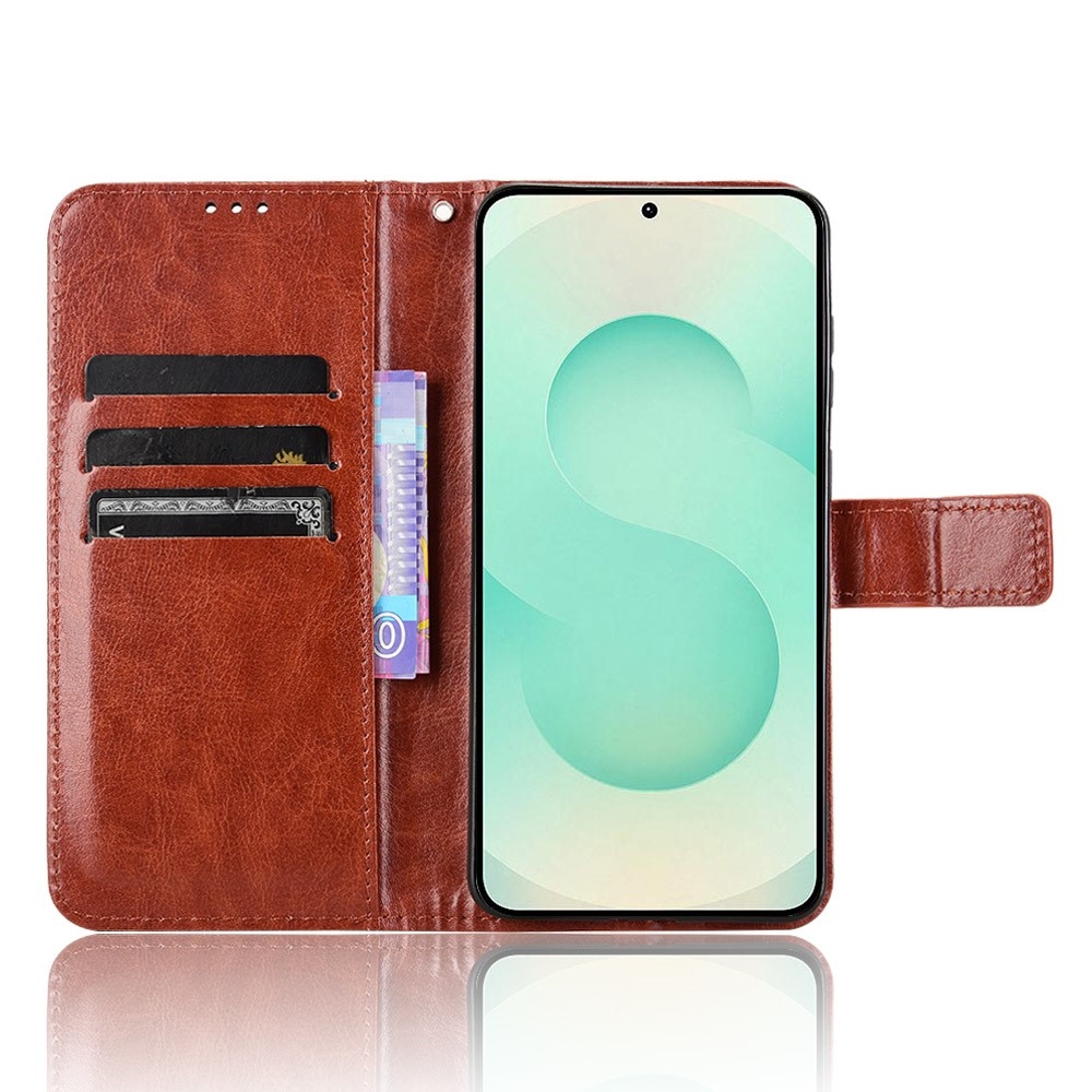 Crazy knížkové pouzdro na Samsung Galaxy S25 Edge - hnědé