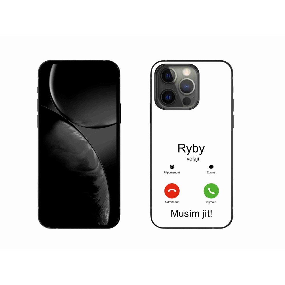 Gelový kryt mmCase na iPhone 13 Pro 6.1 - ryby volají bílé pozadí